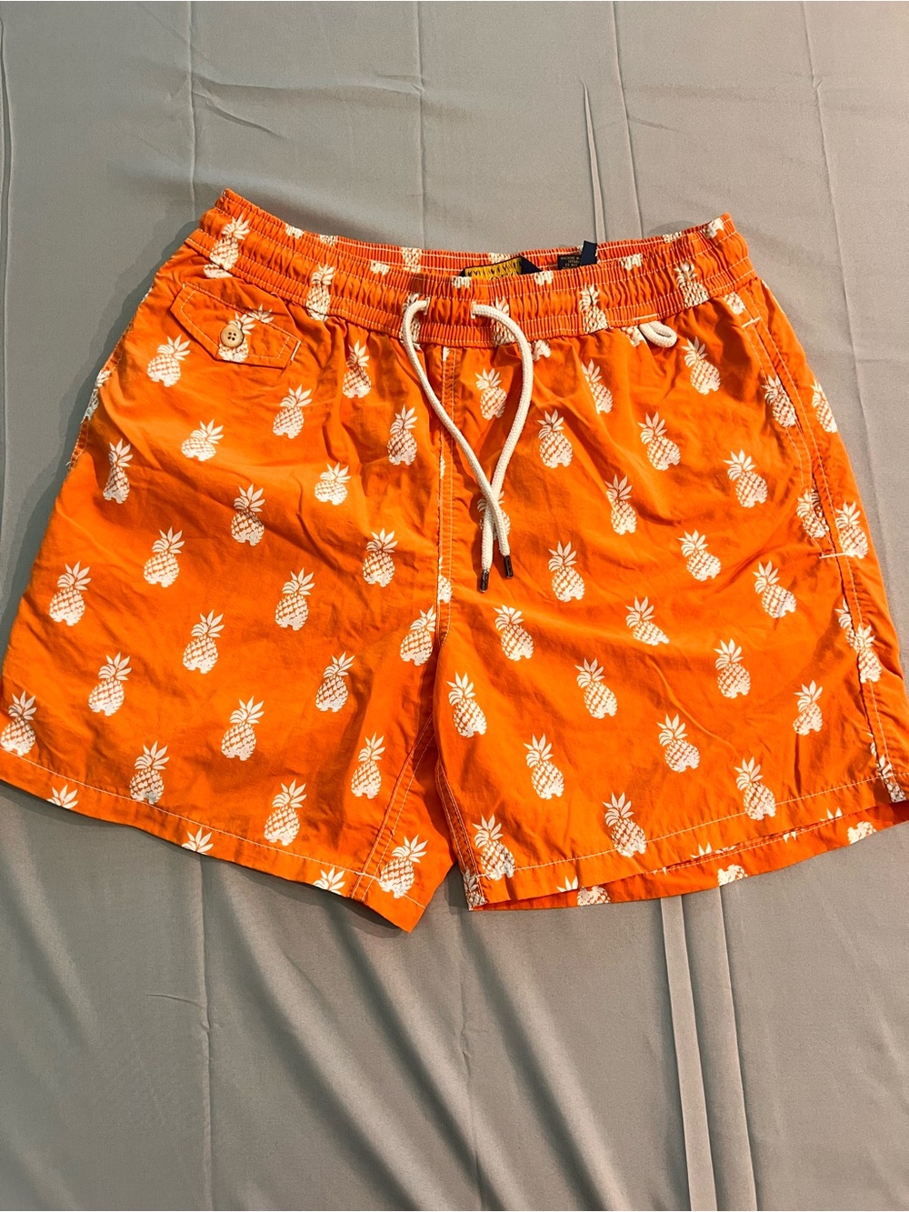 Vintage Polo Ralph Lauren Orange Pineapple S Swim Trunks swim y2k